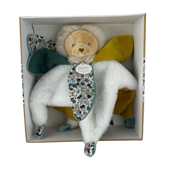 DouDou et Compagnie Paris Lion Petal Lovey Baby Security Blanket Flowers NWB - Picture 2 of 7
